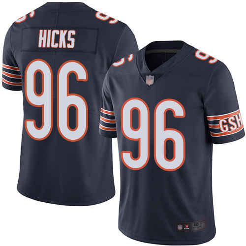 Chicago Bears Limited Navy Blue Men Akiem Hicks Home Jersey NFL Football #96 Vapor Untouchable->nfl t-shirts->Sports Accessory